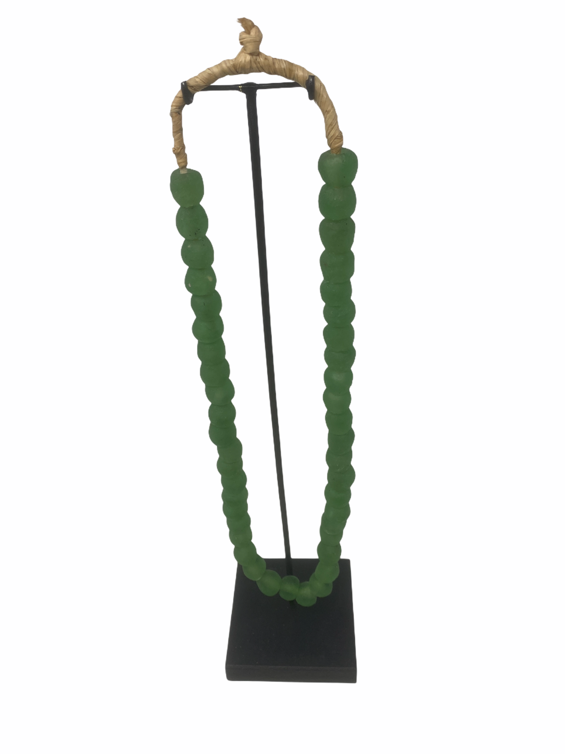Ghana glass bead necklace - S Green