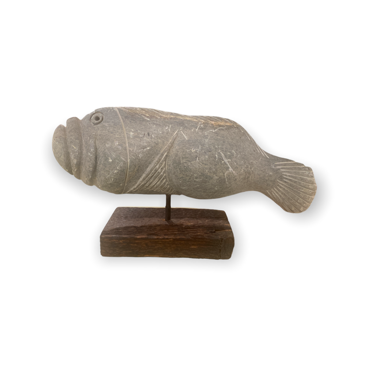 Stone Fish Sculpture - Zimbabwe CW04 Med