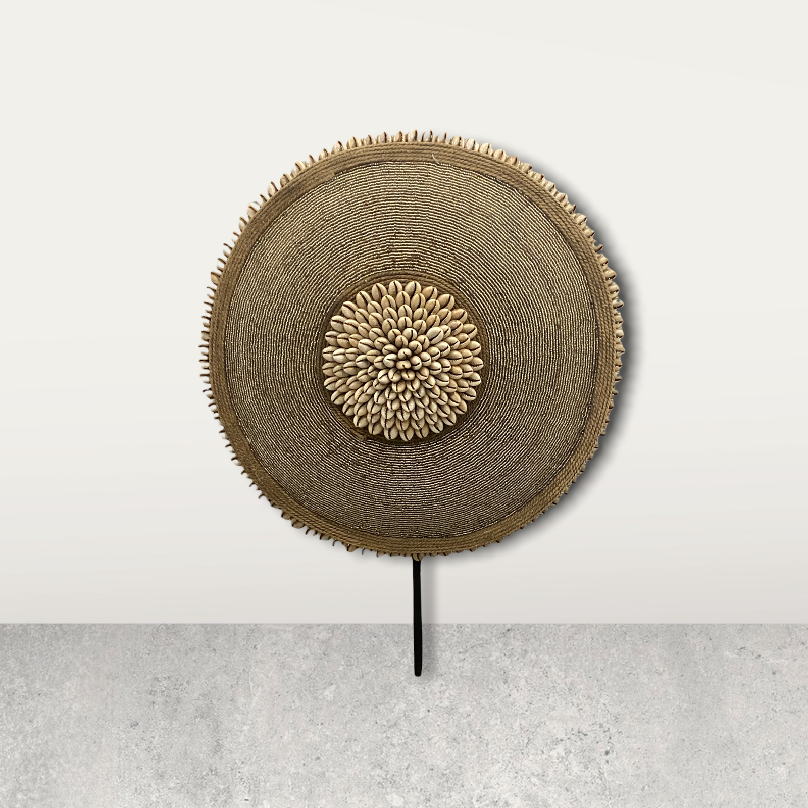 Cameroon Beaded Shield - M 33cm Silver