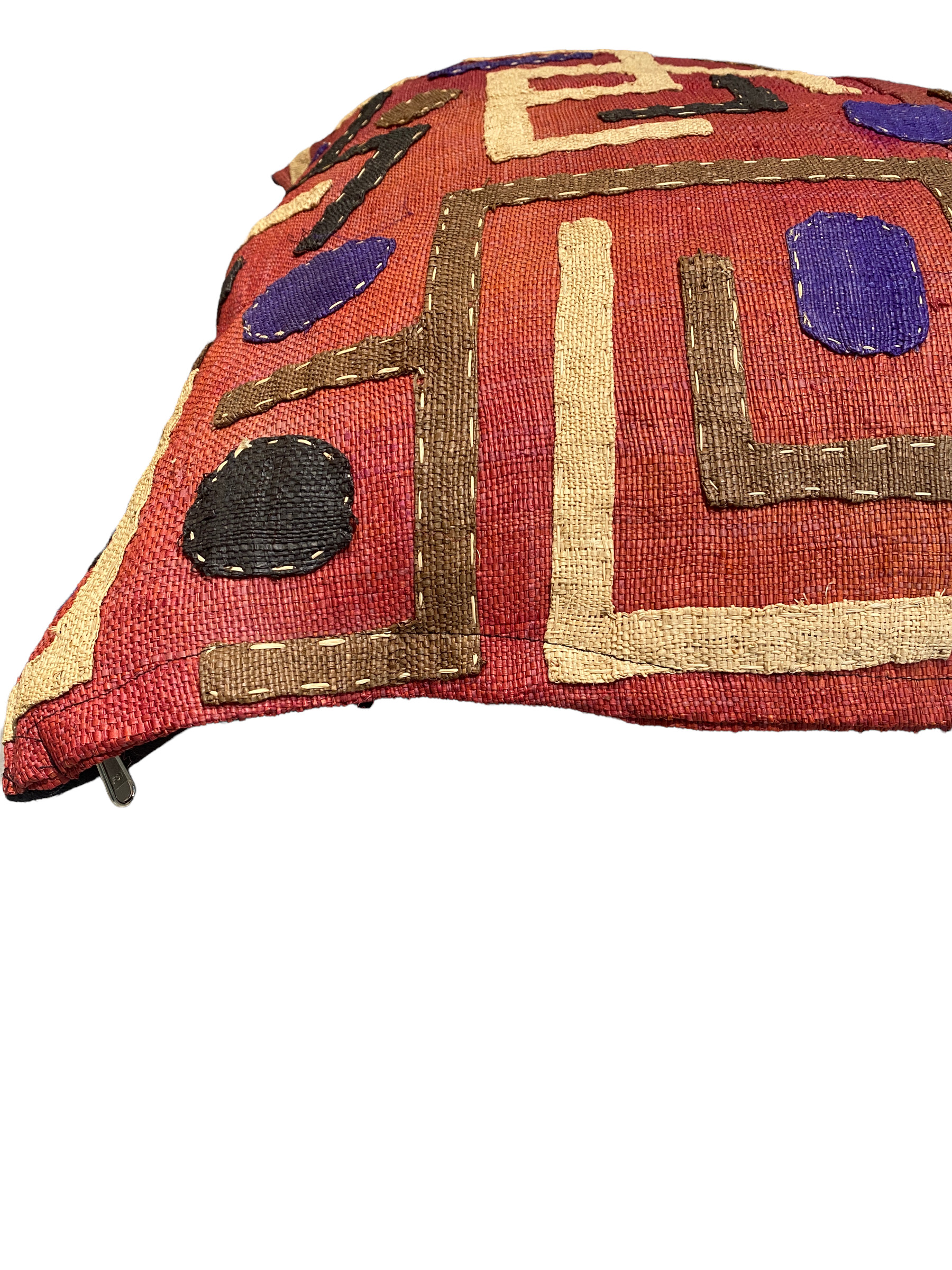 African Kuba Cloth Cushion 60x60  (02)