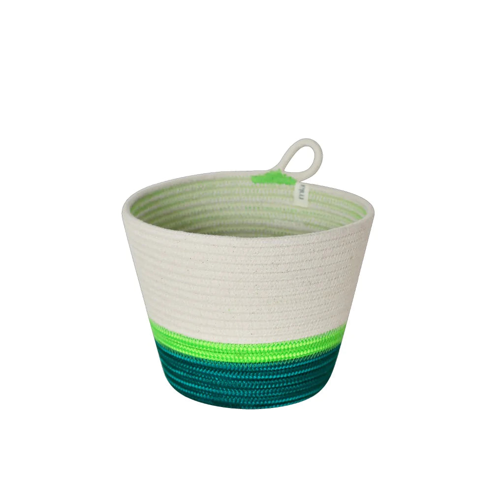 Planter Basket 100% cotton (17.3) Green