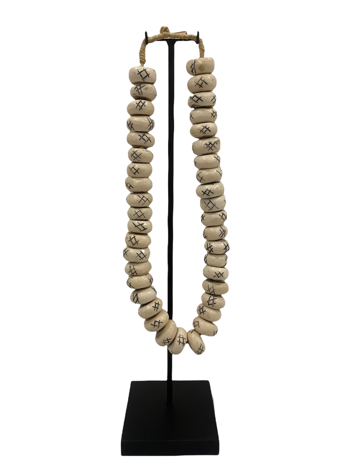Kenya Beads Necklace - white beads necklace (47.5)