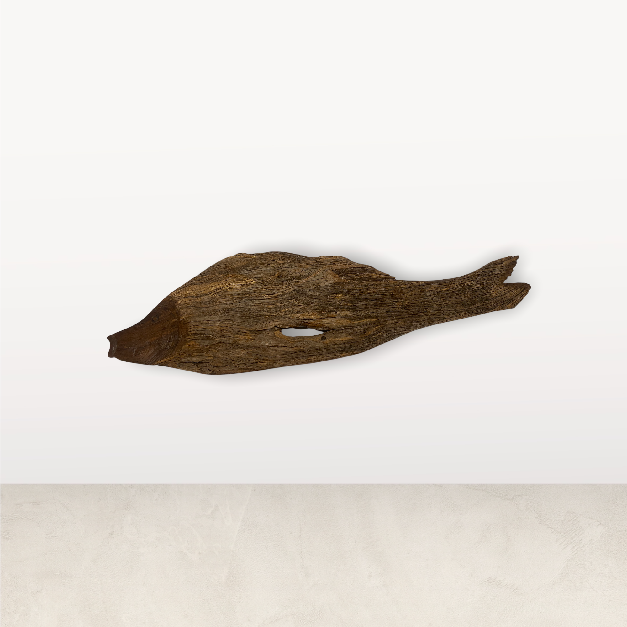 Driftwood Hand Carved Fish - (L11.8)