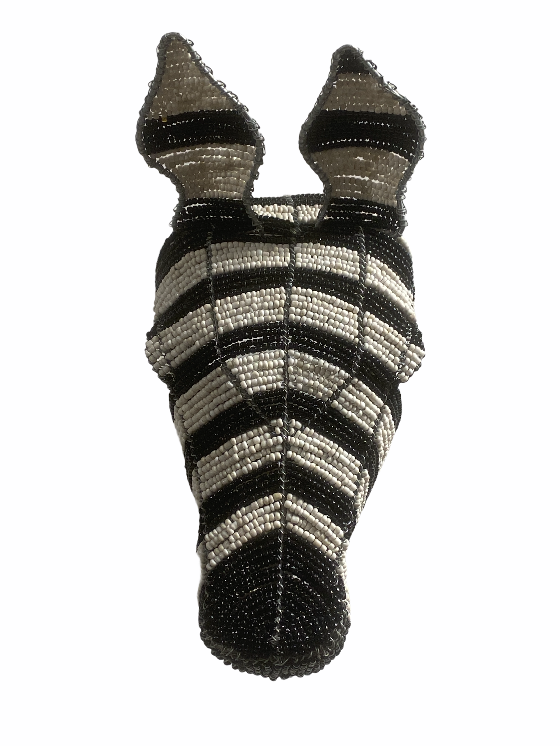 Zebra wall sculpture- Hand made beaded- Large