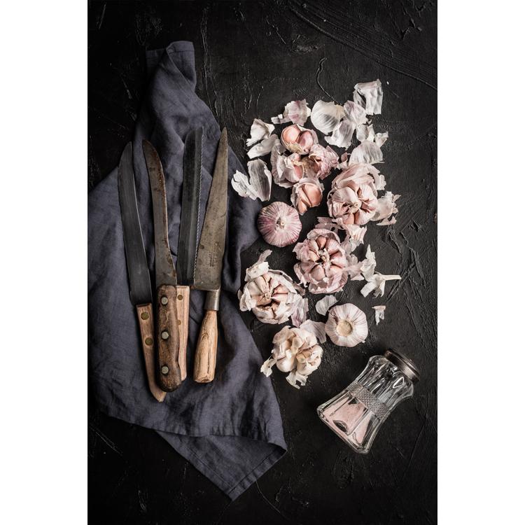 Tea Towel - Garlic & Knifes
