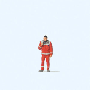 Hand-painted paramedic miniature terrarium figure, 1:87 scale