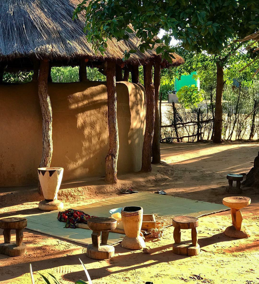 African Grain Stomper Stool/Side Table - Zambia