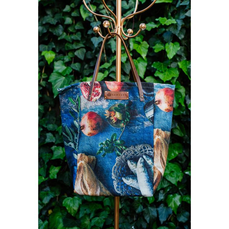 Shopper Tote - Fish &amp; Pomegranate